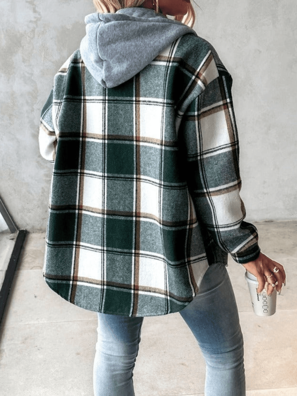 Griselda - Blusa de Cuadros con Capucha